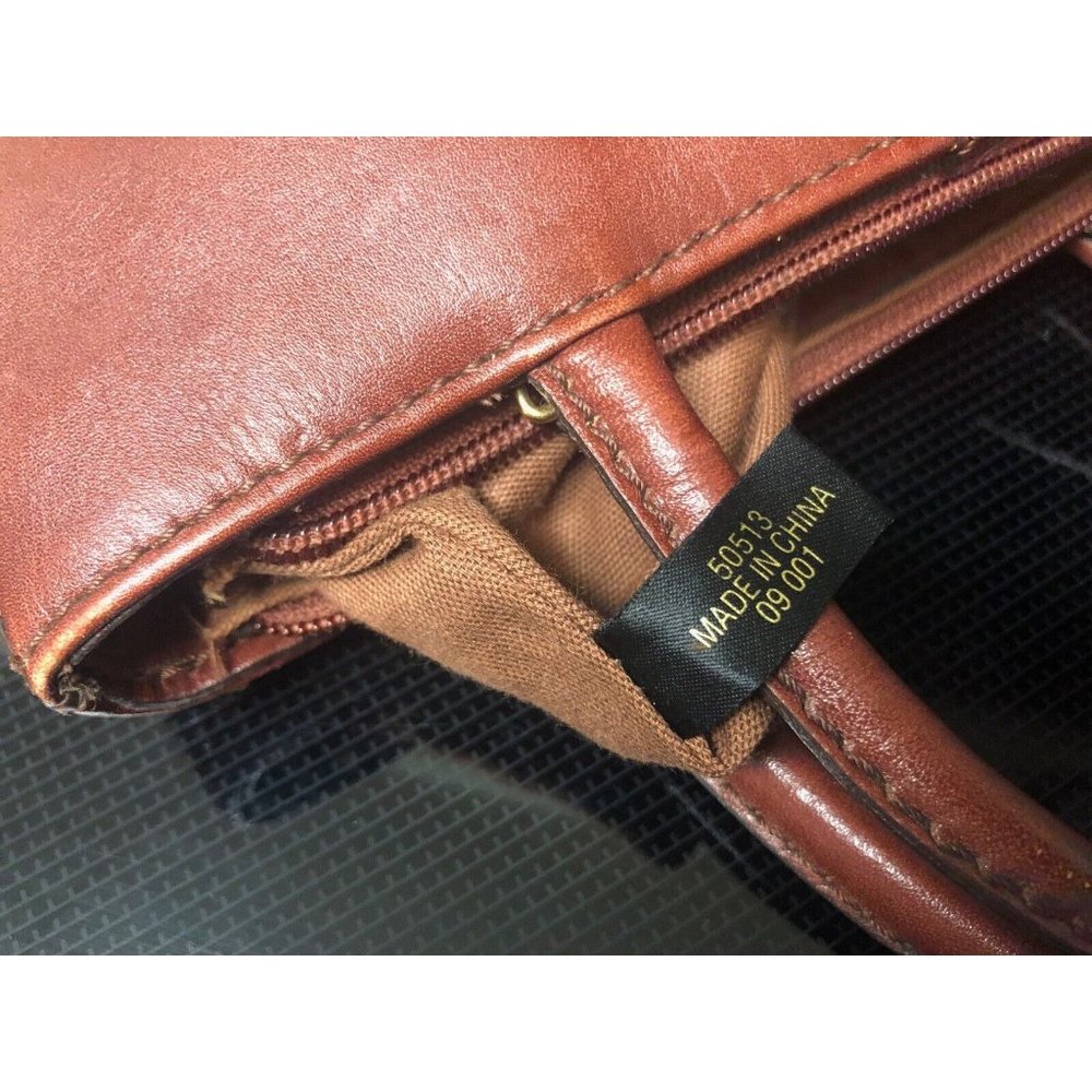 Etienne Aigner Brown Leather Small Top-Handle Tote - Picture 12 of 15